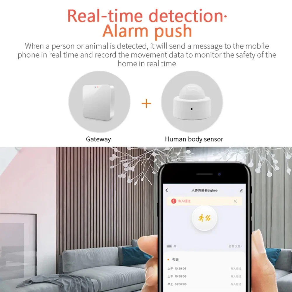 Tuya Zigbee Smart PIR Motion Sensor Infrarot Detektor mit Lux Erkennung Anti-diebstahl Alarm Sensor Drahtlose Sicherheit Schutz – Detail 11