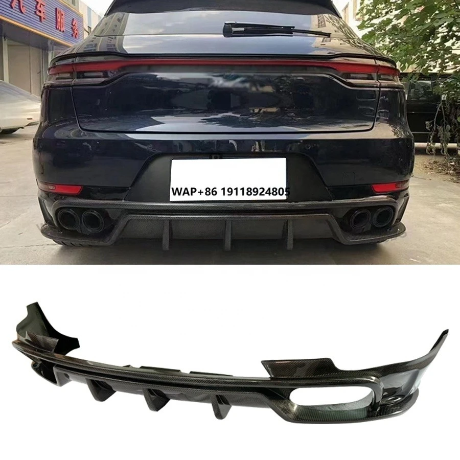 

95B Carbon Fiber Rear Diffuser for Macan 95B 2014-2021 Rear Bumper Lip Diffuser Splitter Spoiler Bodykit