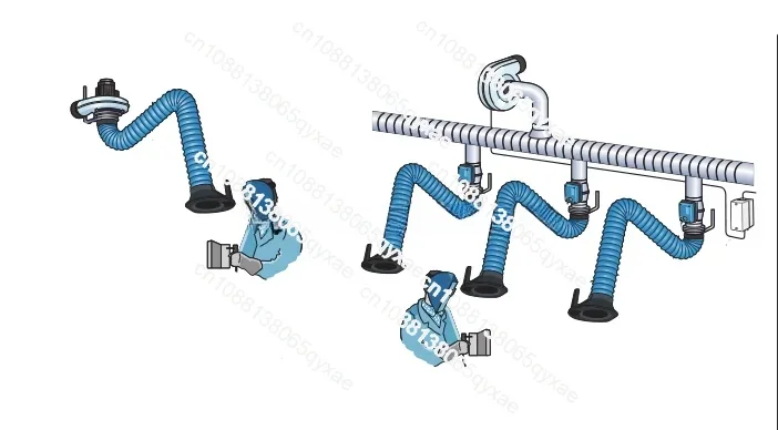 ذراع عادم دخان من الفولاذ المقاوم للصدأ مرن صناعي 200 مم 4 أمتار #1