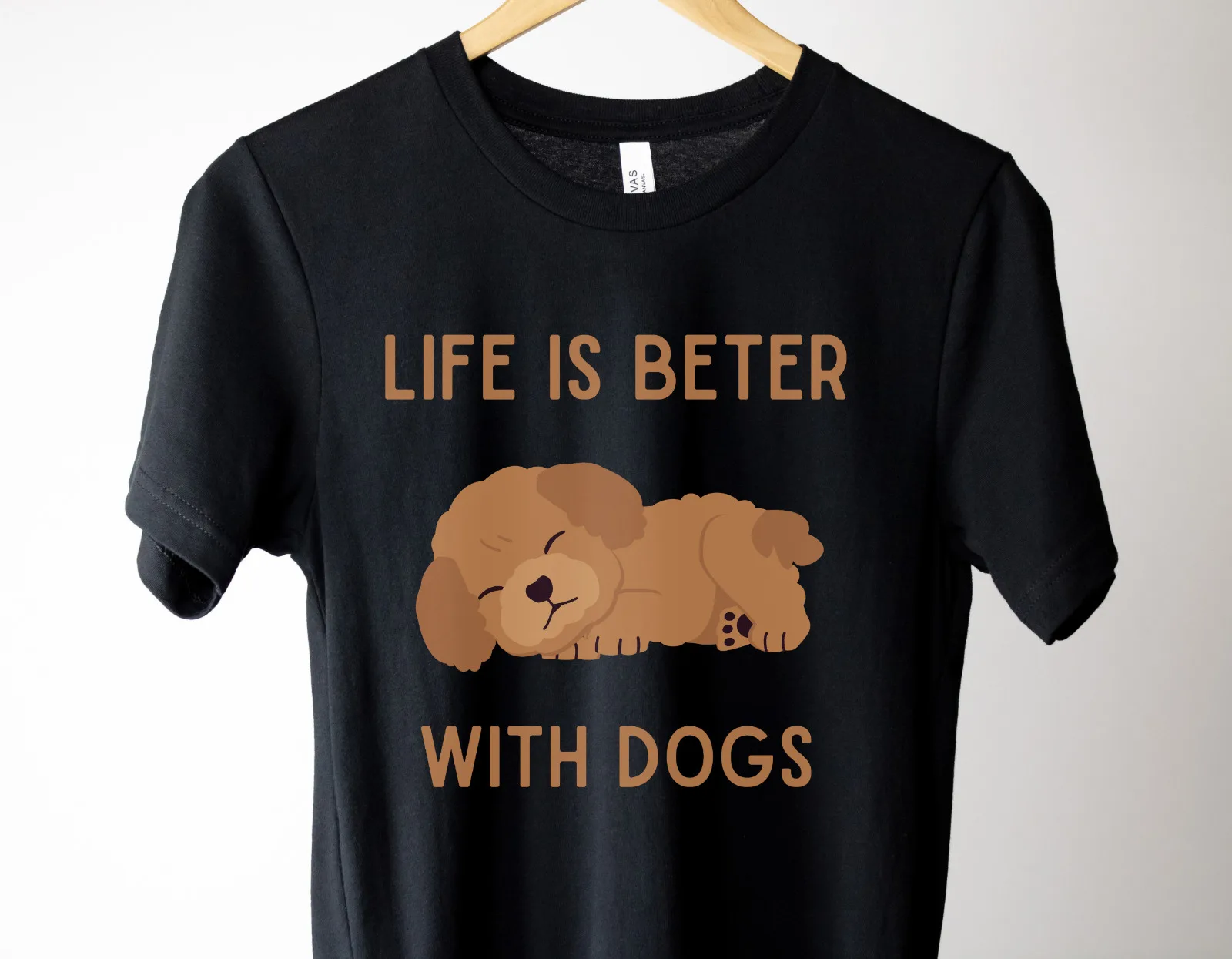 LIFE IS BETTER WITH DOGS T-Shirt Cute Funny Toy Poodle Design by TanoshiStudio