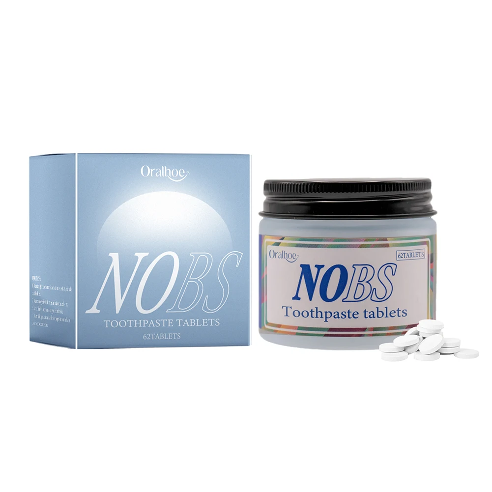 NOBS Toothpaste Tablets - Nano Hydroxyapatite, Flouride Free, Eco & Travel Friendly - Teeth Whitening Fresh Remove Smoke Stains