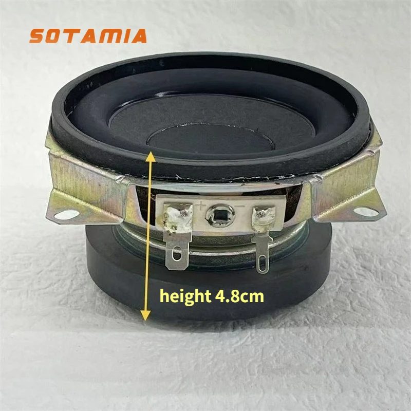 SOTAMIA 1 peça Subwoofer de Áudio de 3 Polegadas com Ângulo Curvo, 4 Ohm 30W, Grande Curso, Tipo de Borda de Borracha e Base de Papel