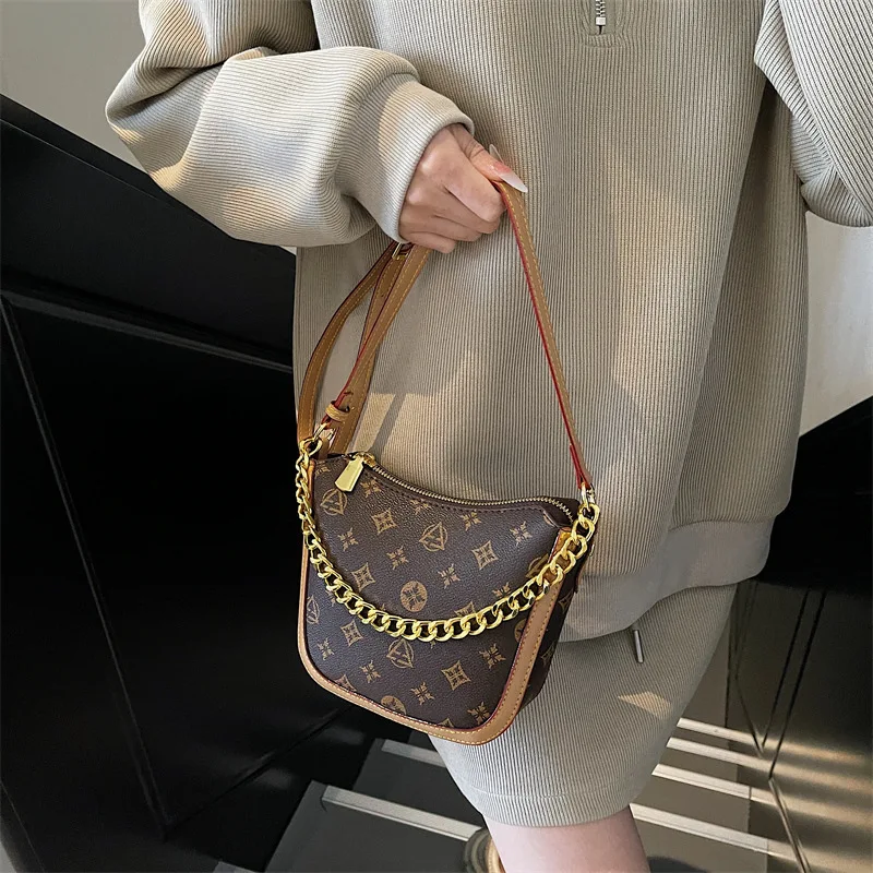 

2025 винтажная сумка-ведро с принтом для женщин, регулируемый ремень через плечо, сумка через плечо с верхней ручкой, сумка «день-ночь»