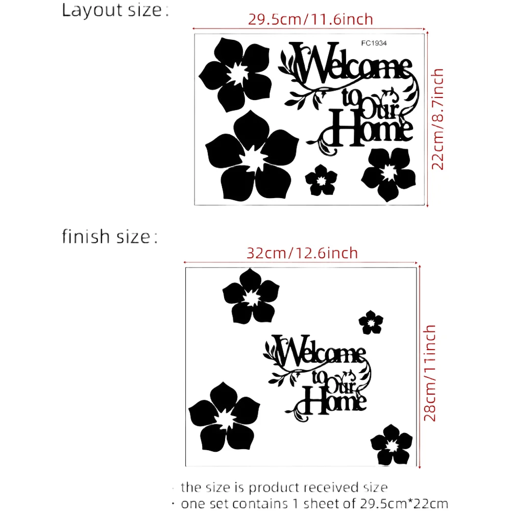 Welcome Home PVC Wall Sticker Designed for Residential Indoor Use with Focus on Clean Aesthetic and Functional Display