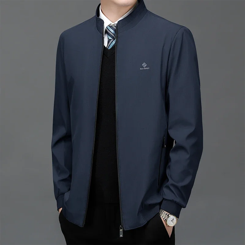 Casual Business Jacket Man Office Dress Coat Male Jacket Outerwear Slim Spring Autumn Zipper Jacket Men Clothing