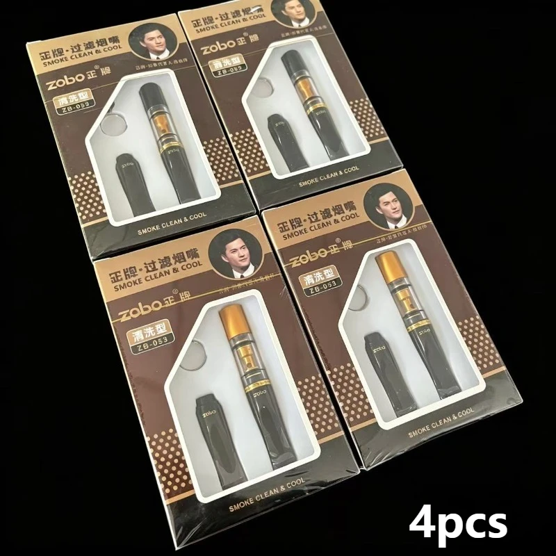 4PCS Recyclable Cigarette Holder Microfilter Reducing Tar Smoke Mouthpiece Washable Cigarette filter Portable Smoking filter Men
