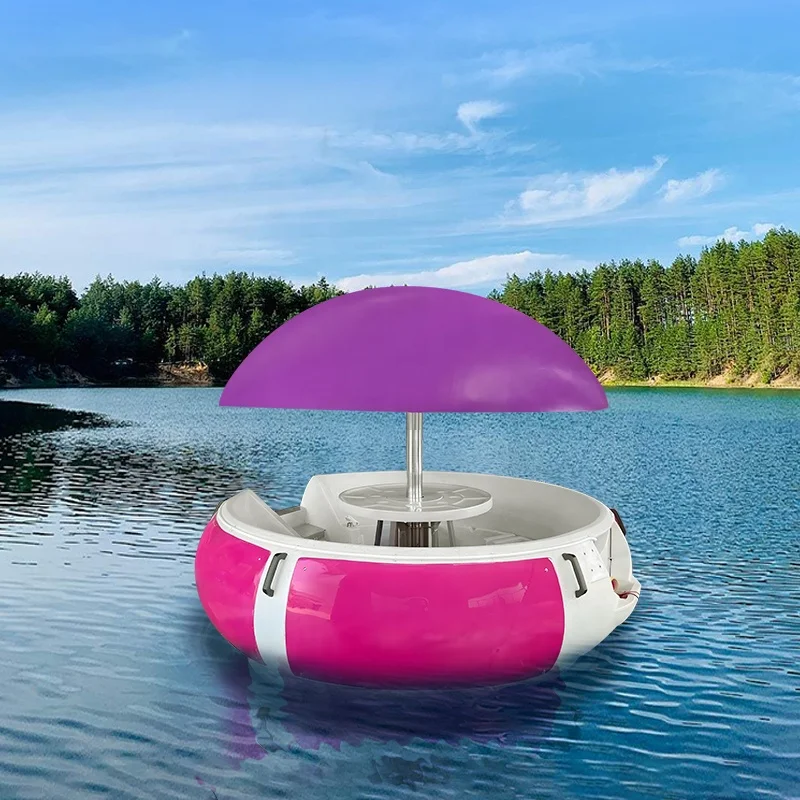 successful case electric leisure party boat 10-12 persons donut bbq boat for water parks