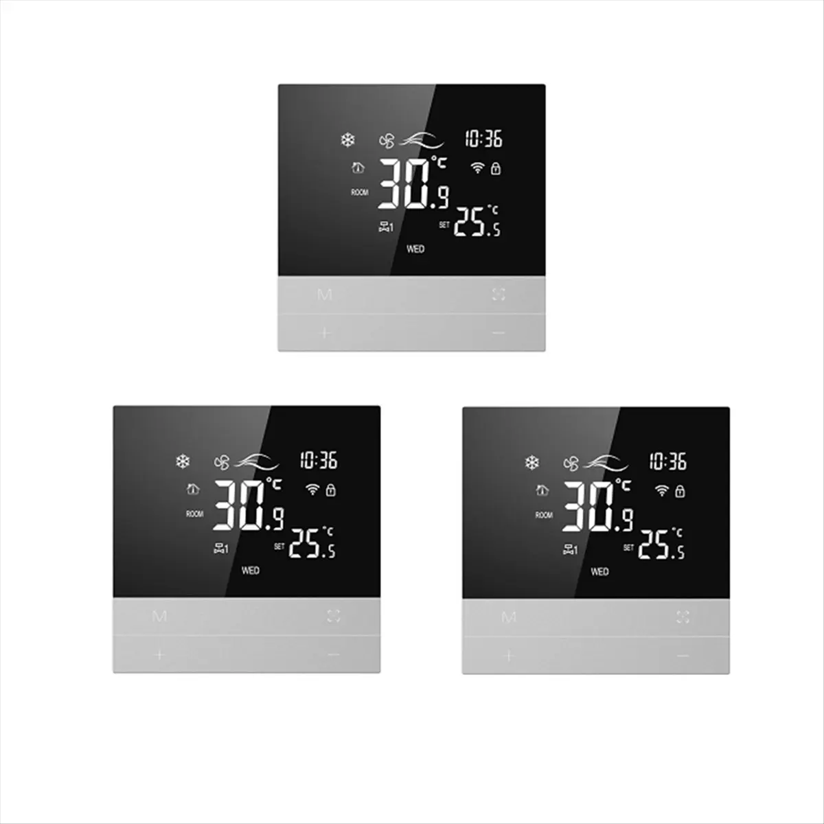 A64I Tuya WiFi Temperature Controller Switch Cool 3 Speed Fan Coil Unit Voice Temperature Controller 3Pcs