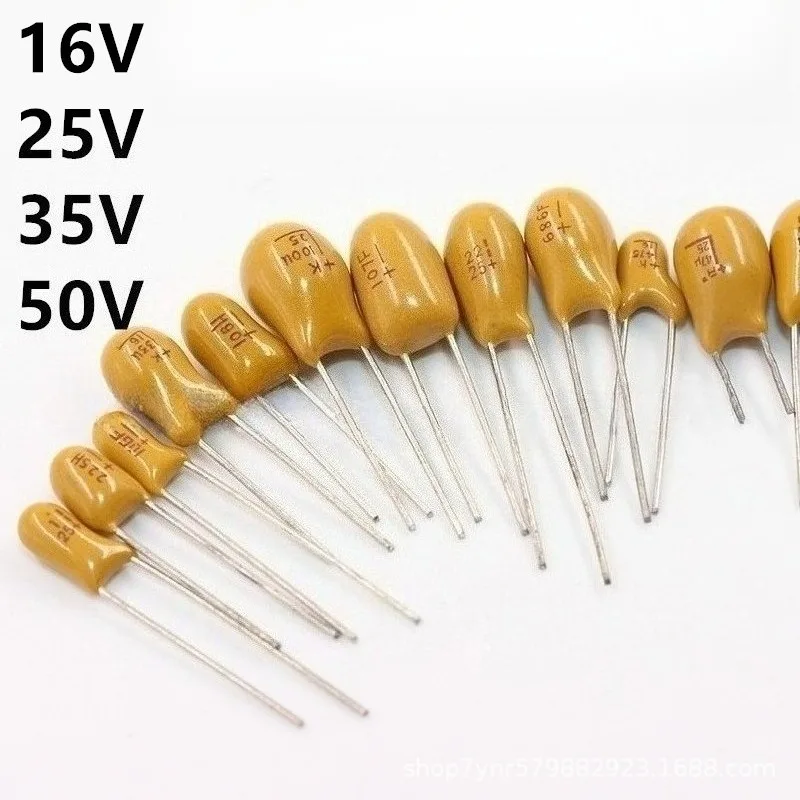 

Tantalum Capacitor 10Pcs 16V 100UF 50V 1UF Radial Lead Low ESR Assorted Kit For Audio Power Filter Decoupling Arduino DIY Projec
