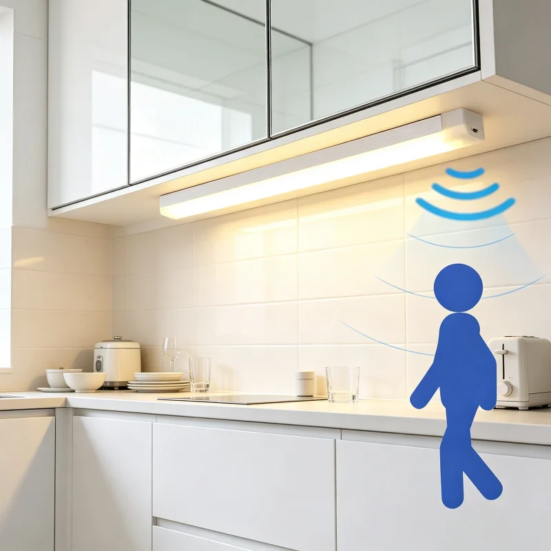 Wireless Rechargeable LED Motion Sensor Cabinet Light, 10cm USB Battery Light Night Ideal for Closet Kitchen Wardrobe Stairs