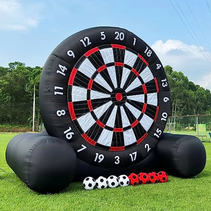Riesige aufblasbare Fußball-Dartscheibe für draußen mit Fußball und Gebläse für Kick-Darts-Sportspiele, aufblasbare Spielaktivitäten
