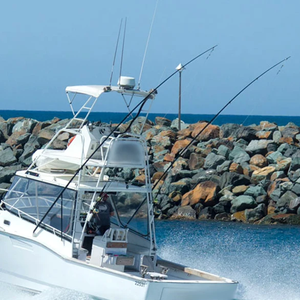 Perche télescopique en fibre de carbone pour bateaux, 5 mètres, haute brillance