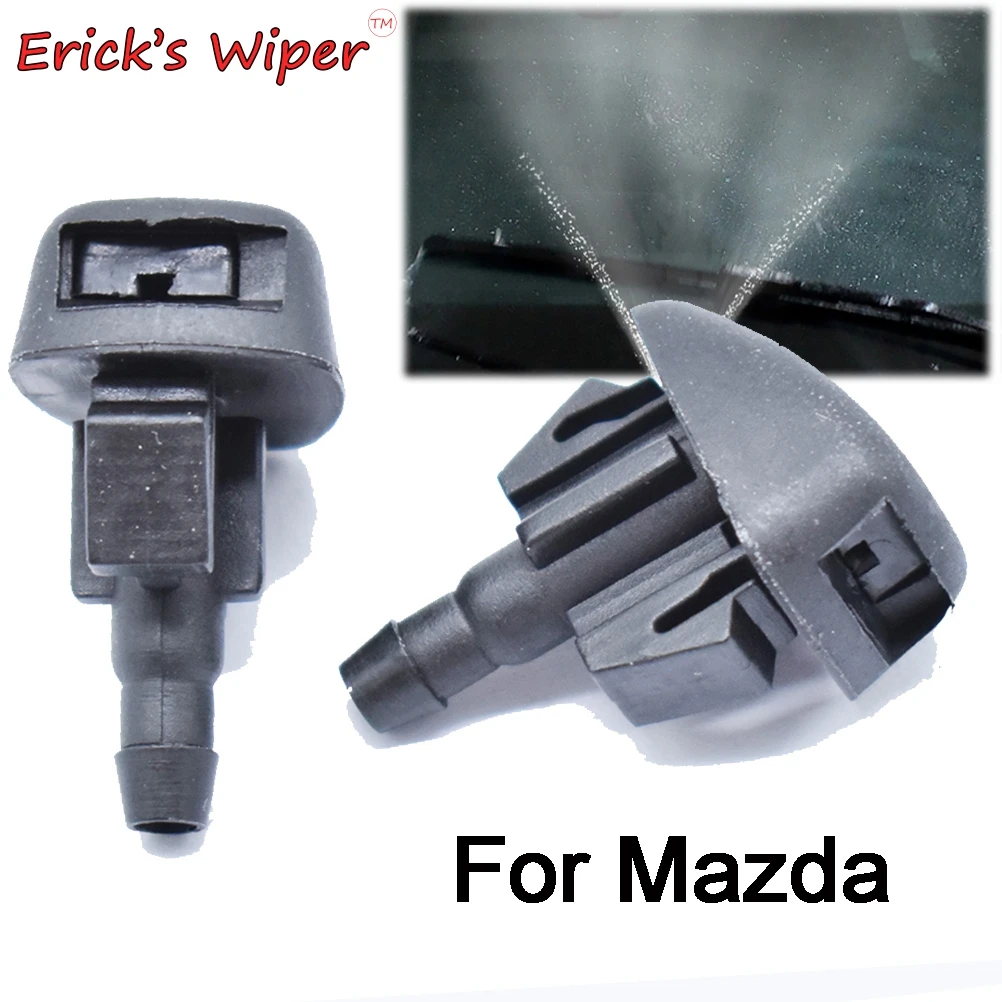 Erick\'s Wiper 2Pcs Front Windshield Wiper Washer Jet Nozzle For Mazda 3 BL 2008 - 2013 OE# L206-67-510