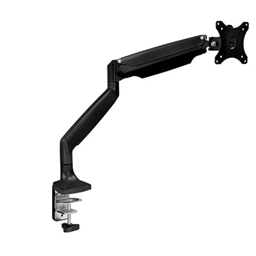 Single Monitor Arm Desk Mount for office use aluminum alloy black gas spring height adjustment 1332 inch screens 20 lbs capacit