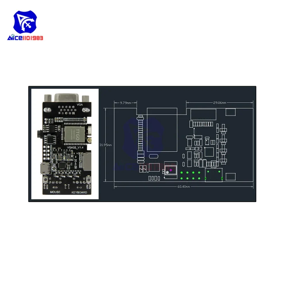 diymore VGA32-V1.4 Controller PS/2 Mouse Keyboard Controller Graphics Library Game Rngine /VT Terminal WiFi Bluetooth Module