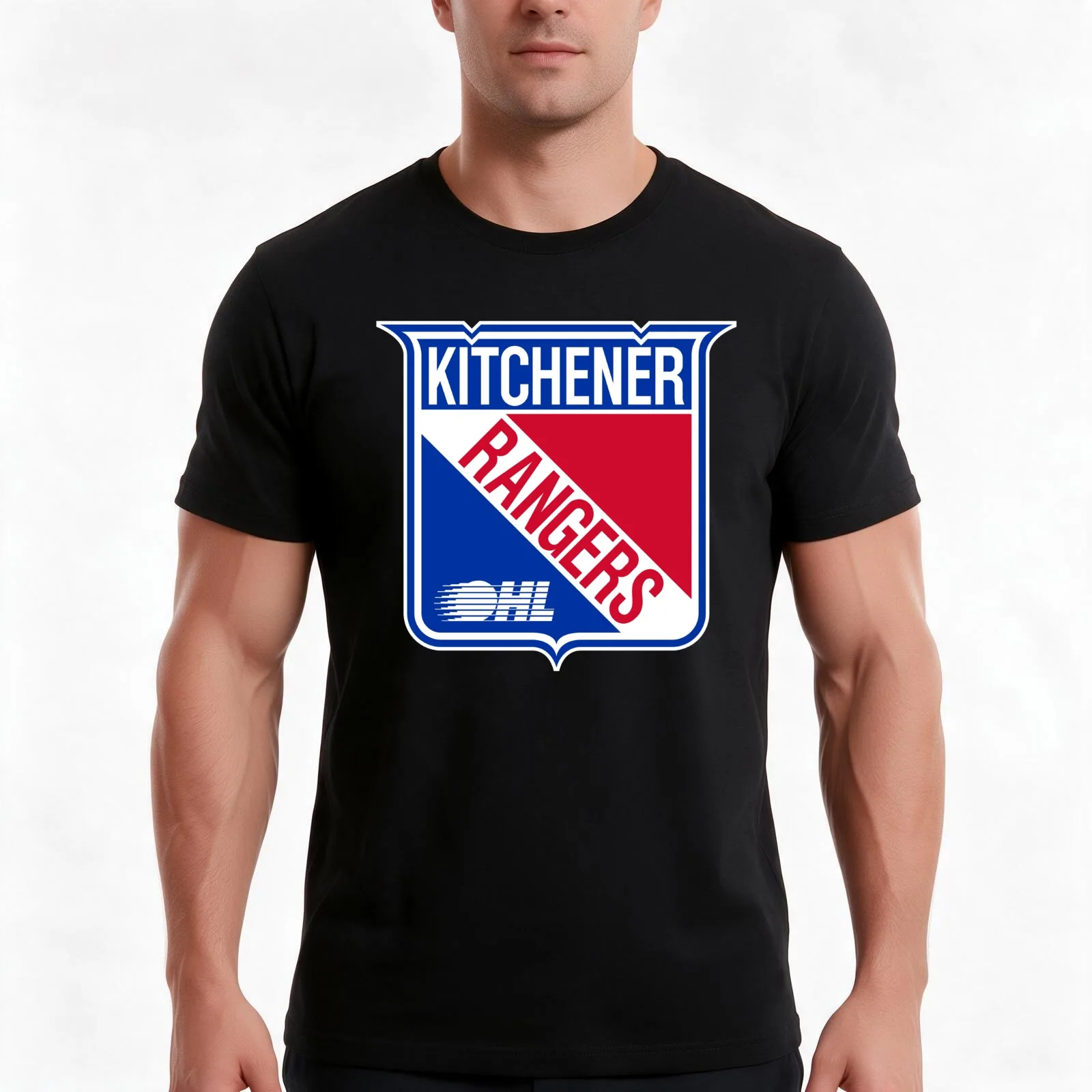 Kitchener Rangers T-Shirt, Summer Casual Cotton Tee, Oversized Streetwear Tops, Vintage Graphic Print, Loose Fit Short Sleeve