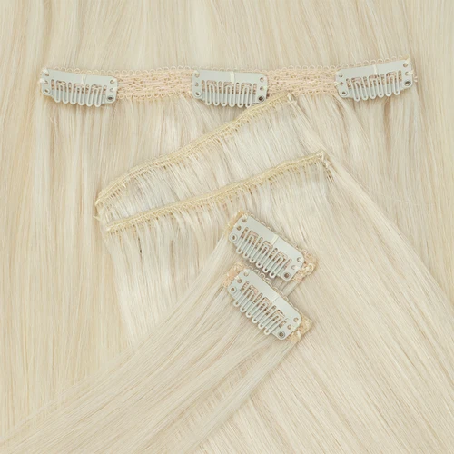 Imagen 2 del producto Extensión de cabello humano con Clip corto, máquina Natural Real, Remy, doble trama, 7 Uds., 50g, Clip Ins para agregar volumen