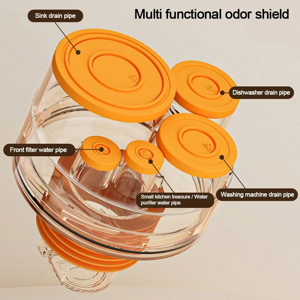 

Anti odor Sink Drain Pipe Adapter Sealing Ring 5 in 1 Dishwasher Water Pipe Connector Multifunctional Drainage Water Pipe Joint