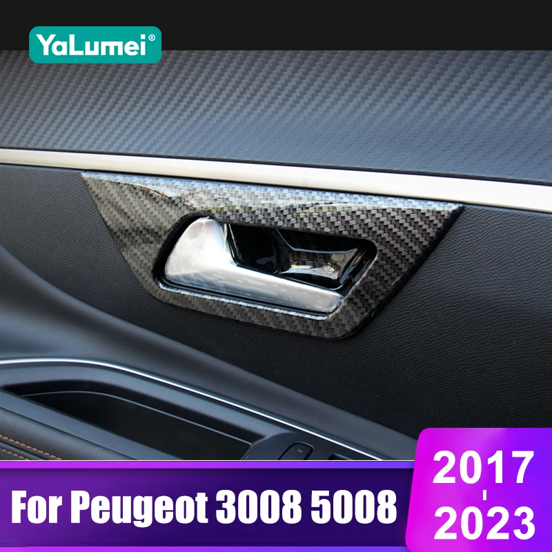 

For Peugeot 3008 5008 GT 2017 2018 2019 2020 2021 2022 2023 3008GT Hybrid Car Inner Door Bowl Handle Trim Cover Accessories