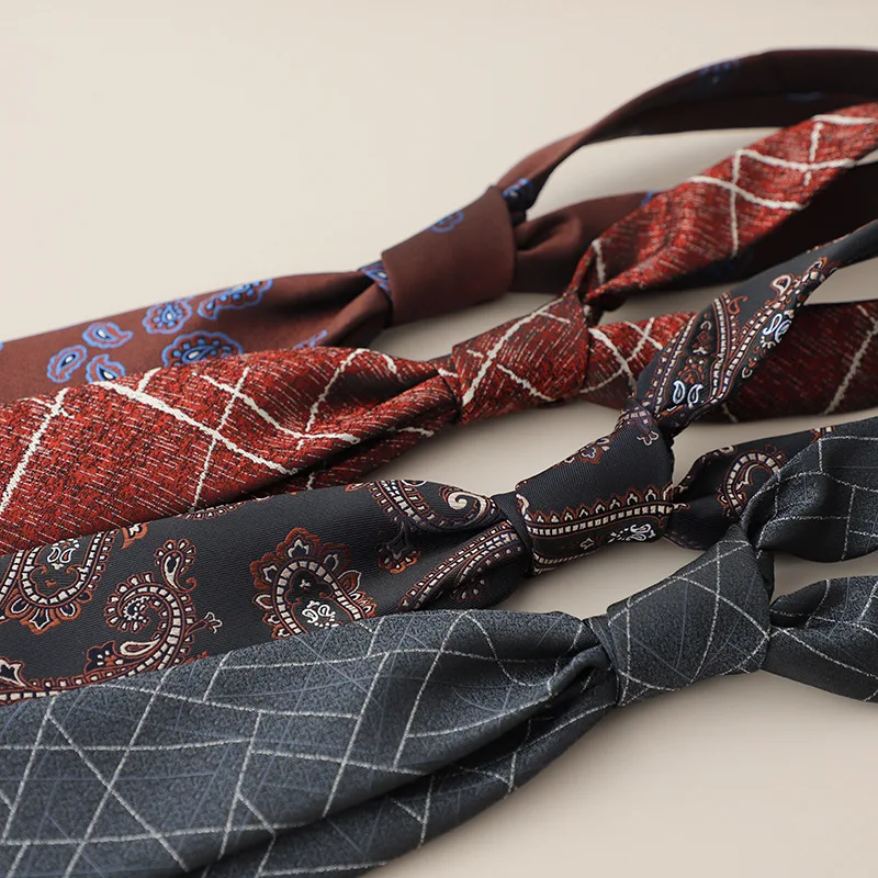 Klassische gestreifte Krawatten für Herren, Jacquard-gewebt, weinfarben, Krawatte, formelle Party, Bräutigam, Anzug, Krawatte für Hochzeit, Paisley-Krawatten