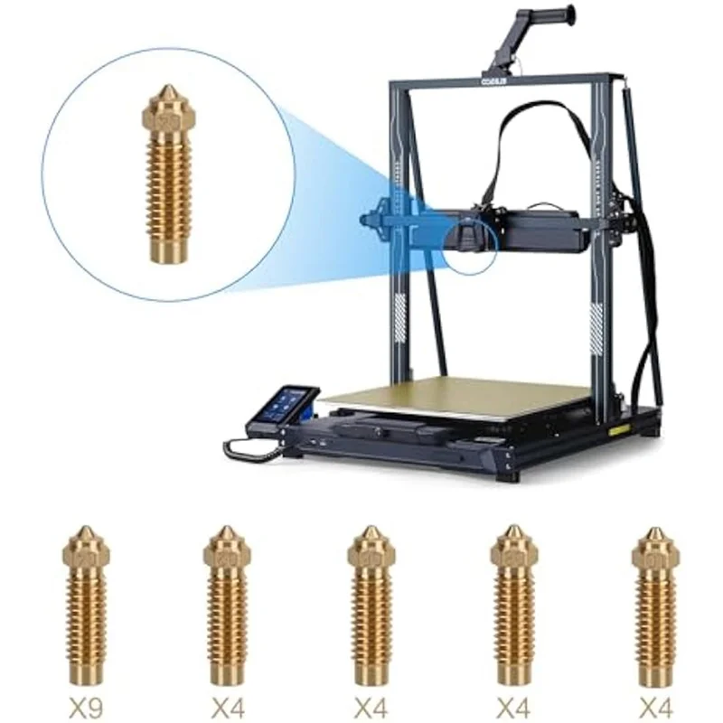 

Насадки для экструдера Hotend, комплект насадок, как показано на рисунке для Neptune 4Plus/4Max, 0,2 мм/0,4, мм/0,6 мм/0,8 мм/1,0 мм