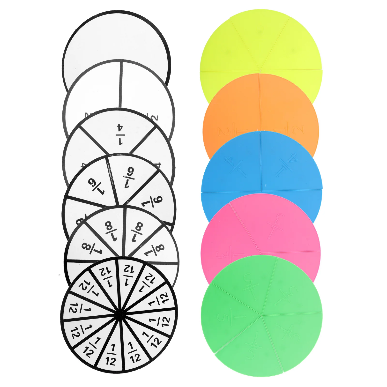 1Set Math Teaching Aids Magnetic Fraction Circles for Kids Visual Learning Tool Classroom Home School Education Activity Set