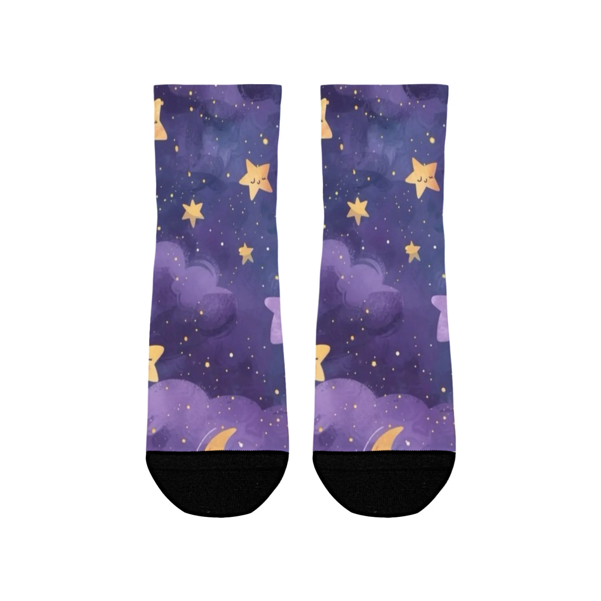 Star Short Socks Polyester Blend Comfortable Casual Socks for Women Men Unisex Soft Breathable Lightweight Fashionable