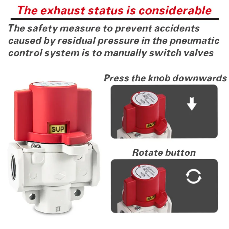 SMC type pneumatic residual pressure relief valve VHS20-02A VHS30-03A VHS40-04A residual pressure manual valve