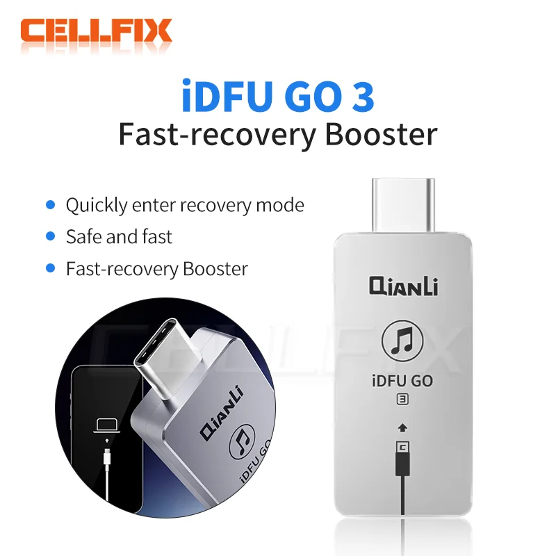 Qianli IDFU GO 3 Fast-recovery Booster Cable 2.8 Seconds Quick Startup DFU Device for Iphone 15 Series Purple Screen Repair Tool