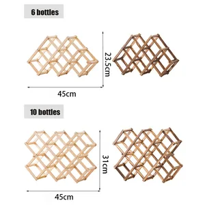 رف النبيذ الخشبي قابل للطي زجاجة النبيذ الأحمر عرض الرف بار تخزين الجرف المنظم خمر الإبداعية قابلة للطي Vinos أصحاب أفضل 10 بار قبو نبيذ للمبيعات - رقم 1