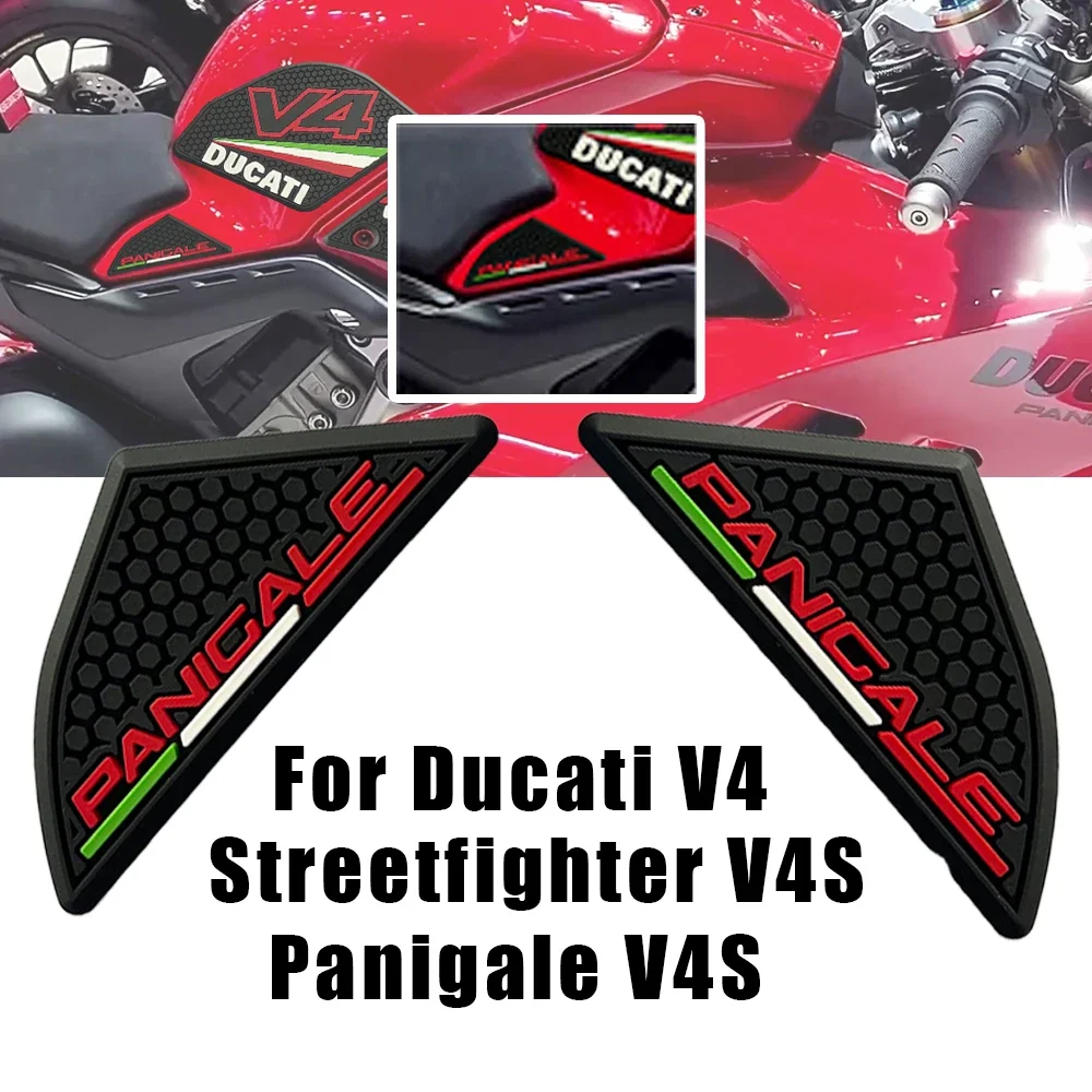 V4 Für Ducati V4 Panigale V4S Streetfighter V4 S 2018-2022 Kraftstoff Tank Grip Pads Knie Traktion Aufkleber