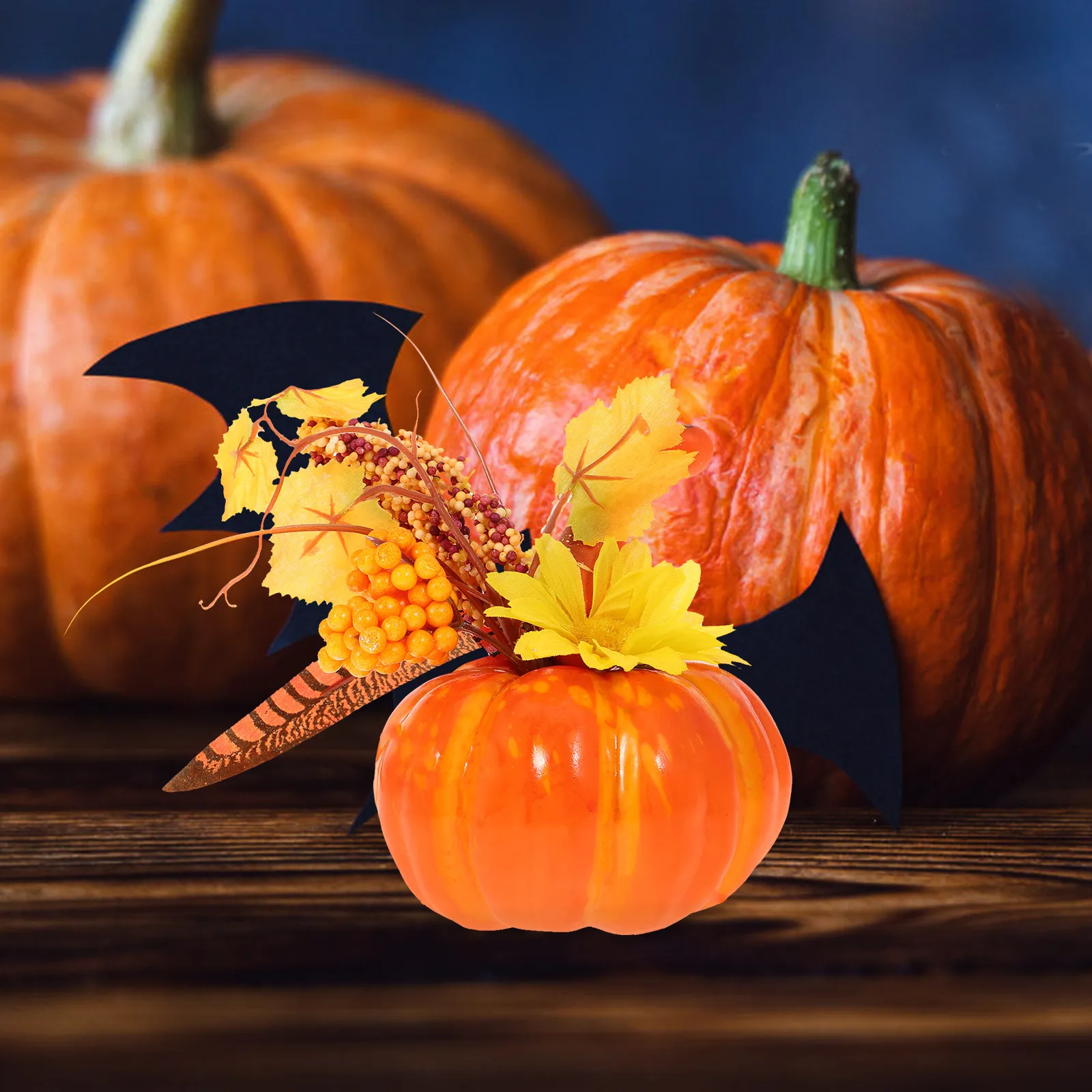 

1Pcs Artificial Maple Leaf Pumpkin Autumn Decor Props Qj702 Yellow Curved Melon Artificial Decor Maple Leaf