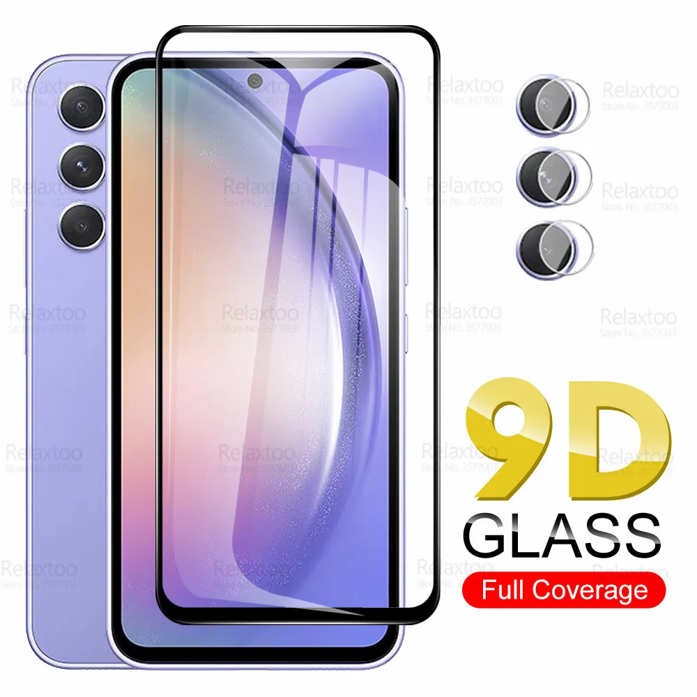 2To1 Camera Tempered Glass For Samsung Galaxy A54 A34 5G A24 A14 4G Sumsung A 54 34 24 14 Screen Protector Cover Protective Film