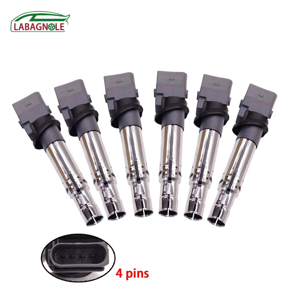 022905715B Ignition Coil Pack For Audi Q7 4L 3.6L TT 8J 3.2L VW Touareg Passat R36 CC Eos Golf R32 VR6 022905715 022905715A
