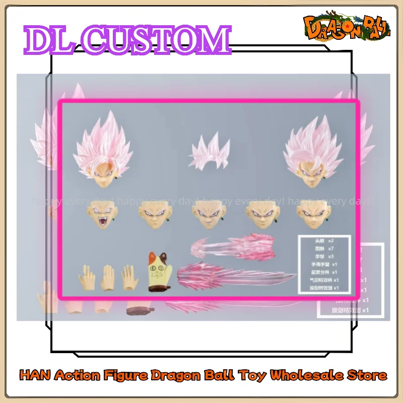 

DL CUSTOM Dragon Ball Z SHF Super Saiyan Rosé Son Goku Black Zamasu Head Accessories Action Figures Anime Model Gifts Toys