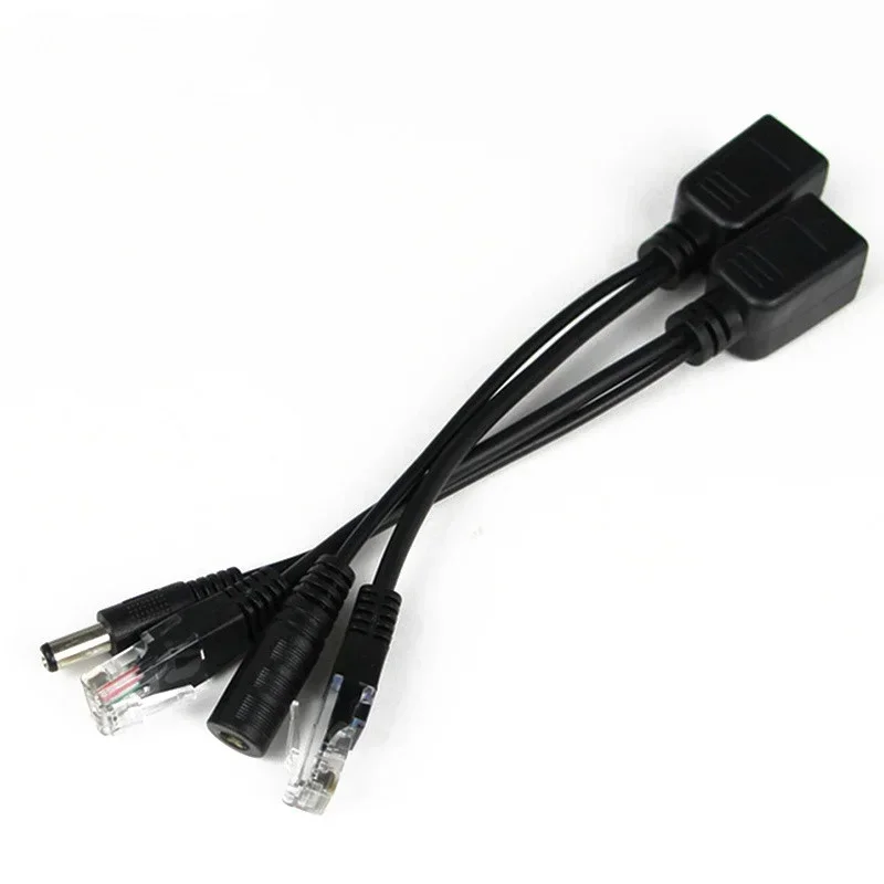 محول PoE حاقن RJ45 + مجموعة الفاصل 12 فولت 24 فولت 36 فولت 1 زوج/5 أزواج كابل الطاقة السلبي إيثرنت POE كابل محول موصلات كابل