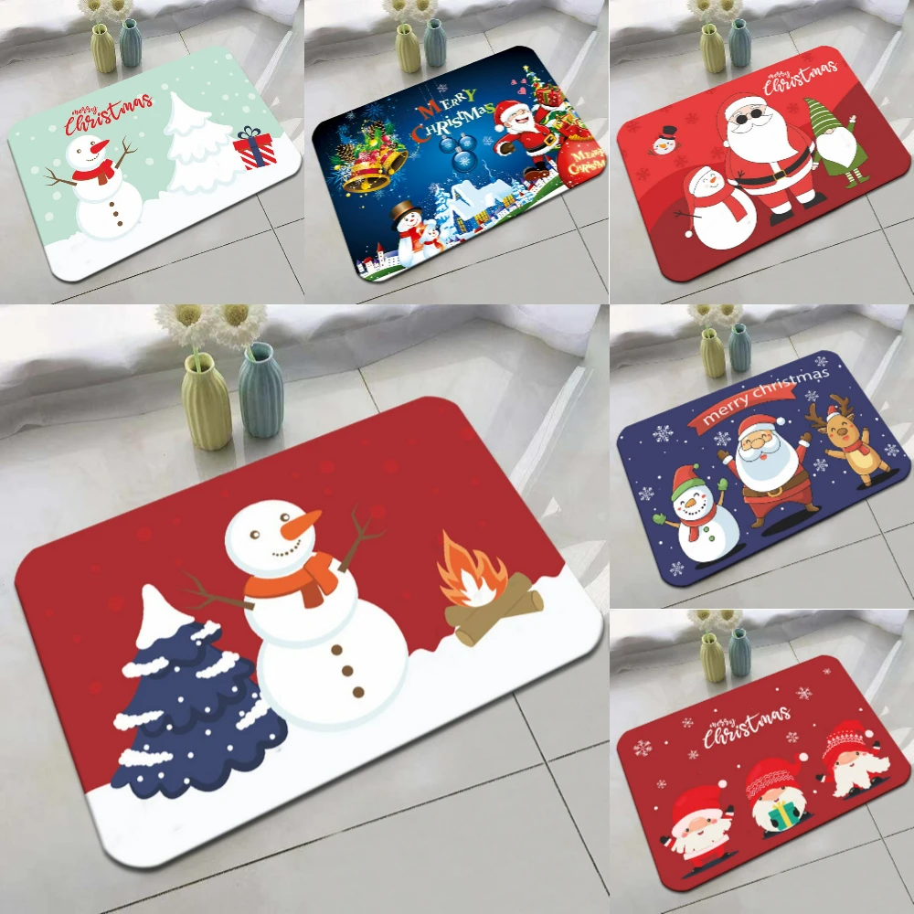 1 stücke Weihnachten Schneemann Tür Matte Weihnachten Rentier Willkommen Teppich Wohnzimmer Schlafzimmer Fuß Matte Outdoor Indoor Festival Decor Geschenk