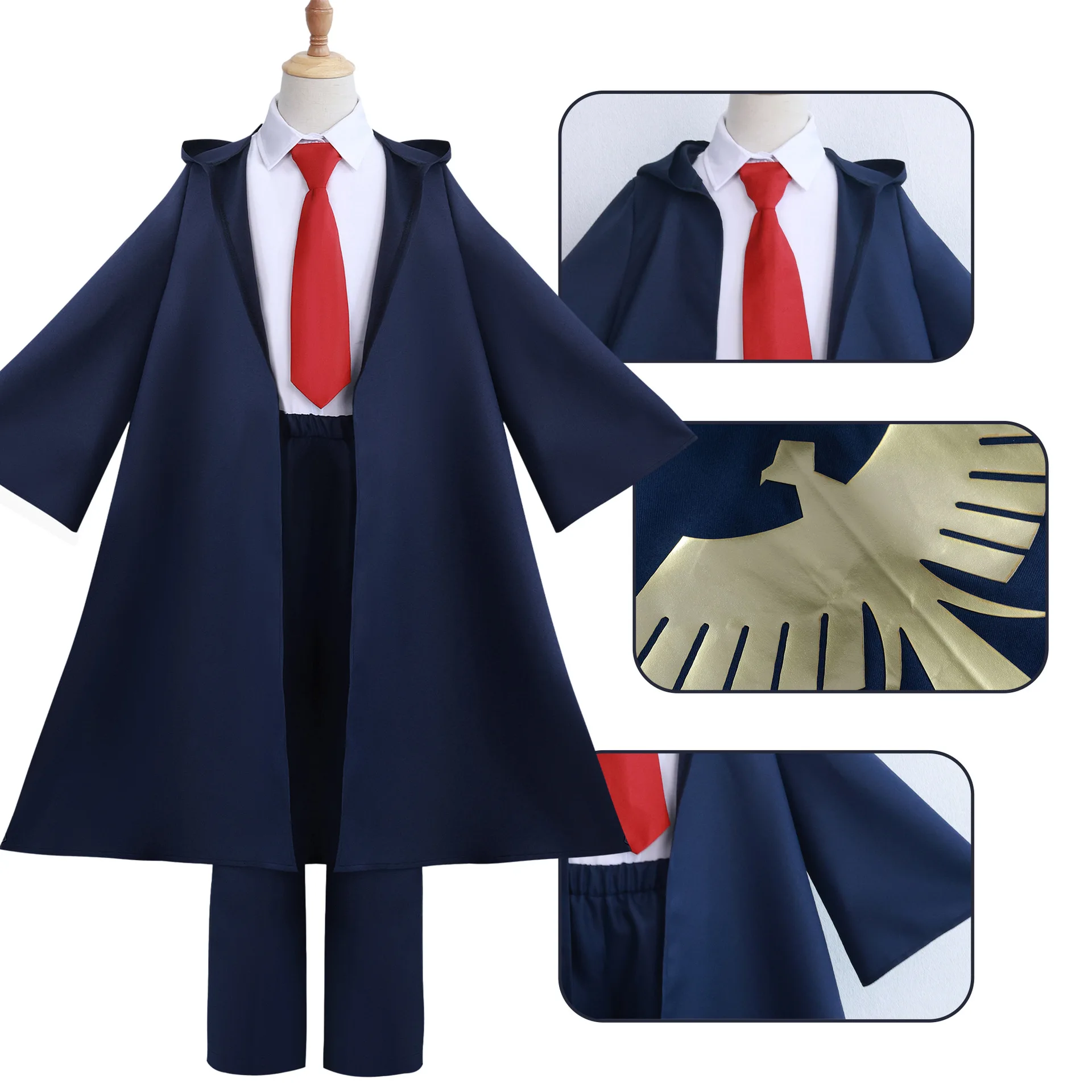 Mashle Magic and Muscles Cosplay Anime Costume Mashle Blue Trench Coat School Uniform Halloween Carnival Party for Adult Kids