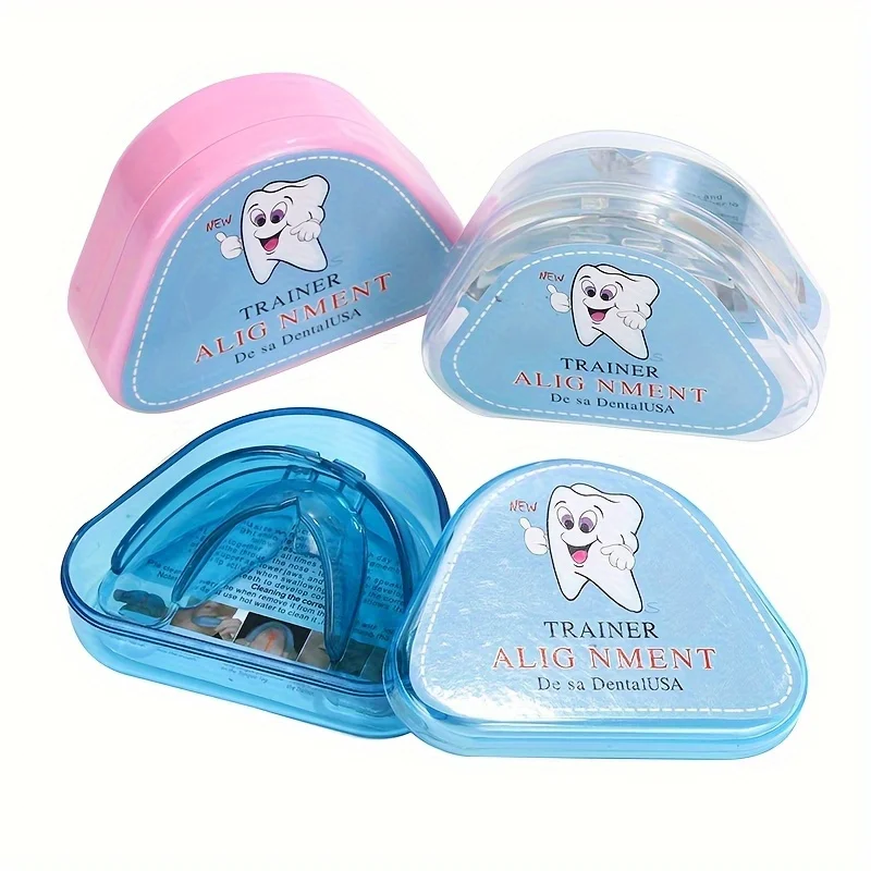 1 tooth protection tray with storage box (random color), adult dental crown orthodontic appliances    H2931-68