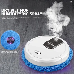 Aspirateur Robot Intelligent de Balayage et Vadrouille, Appareil Ménager Rechargeable à Sec avec Spray d'Humidification