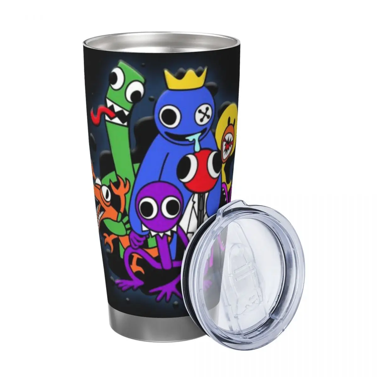 Rainbow Friends 20oz Stainless Steel Car Mug Straw Thermal Iced Travel Cup Vacuum Insulated Coffee Hot Cup