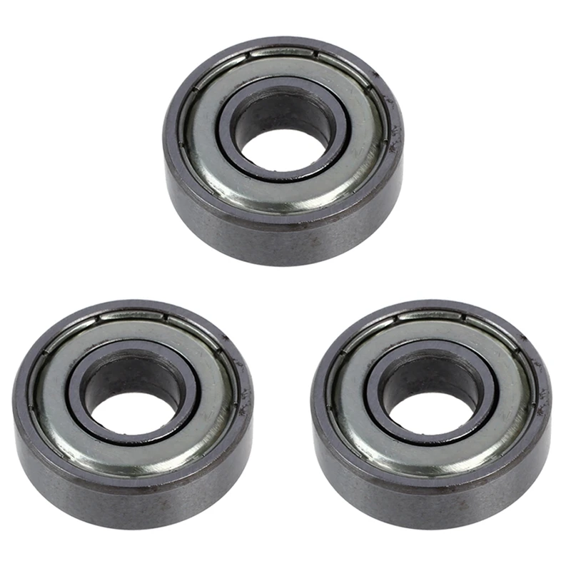 3Pcs 10 X 26 X 8Mm 6000Z Silver Tone Shield Premium Ball Bearing