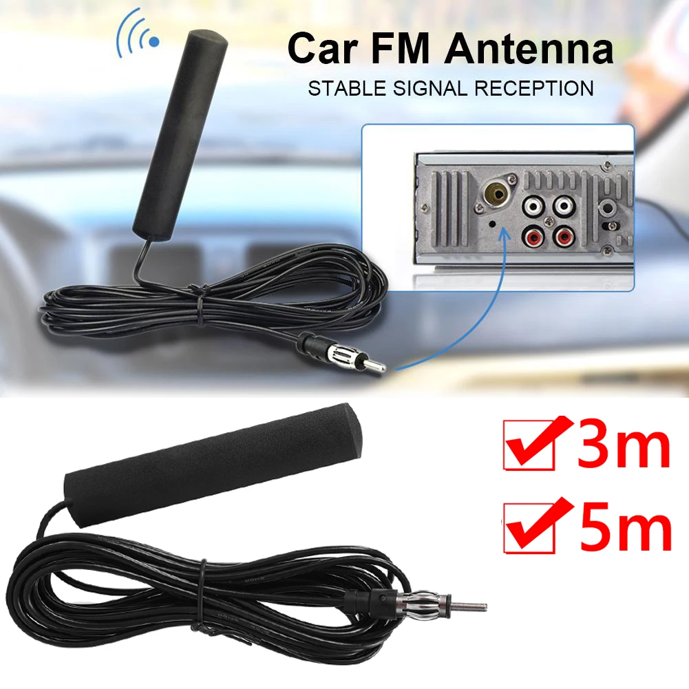 3m/5m Car Radio AM/FM Antenna Signal Booster Cable Universal Signal Amplifier 12V Car Vehicle Boat RV Signal Enhance Device