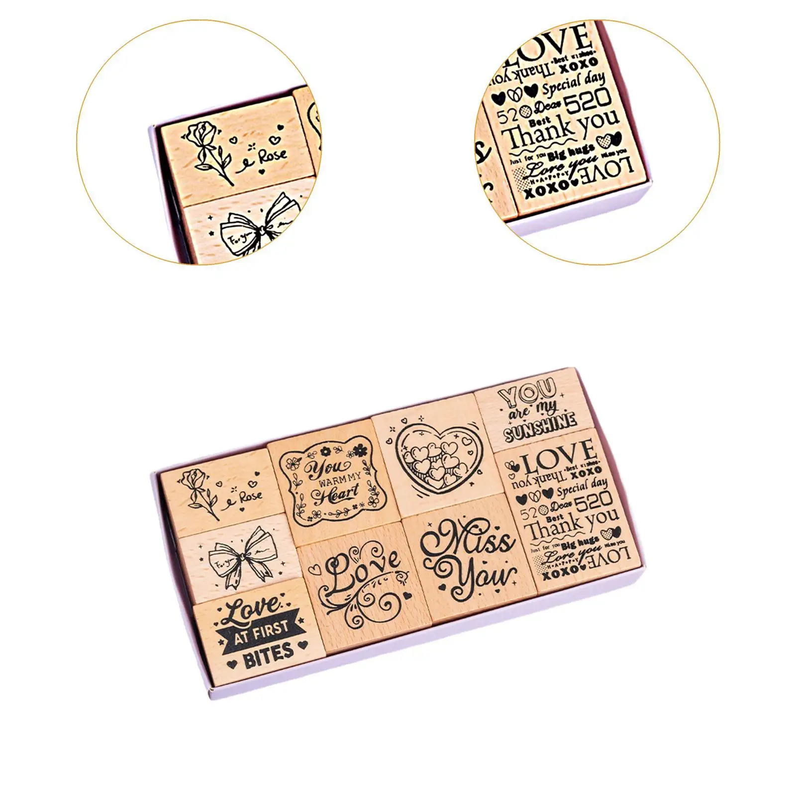 Holzstempel Valentinstagstempel für Handbücher Umschläge Scrapbooking
