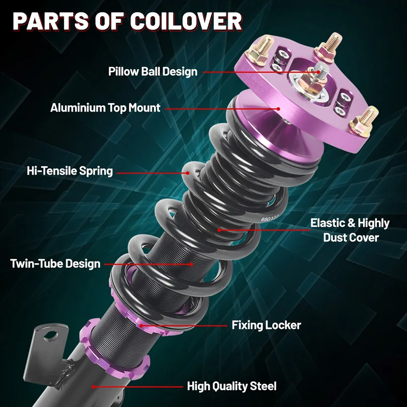 Kit de suspensão Coilover para 2012-2015 roxo