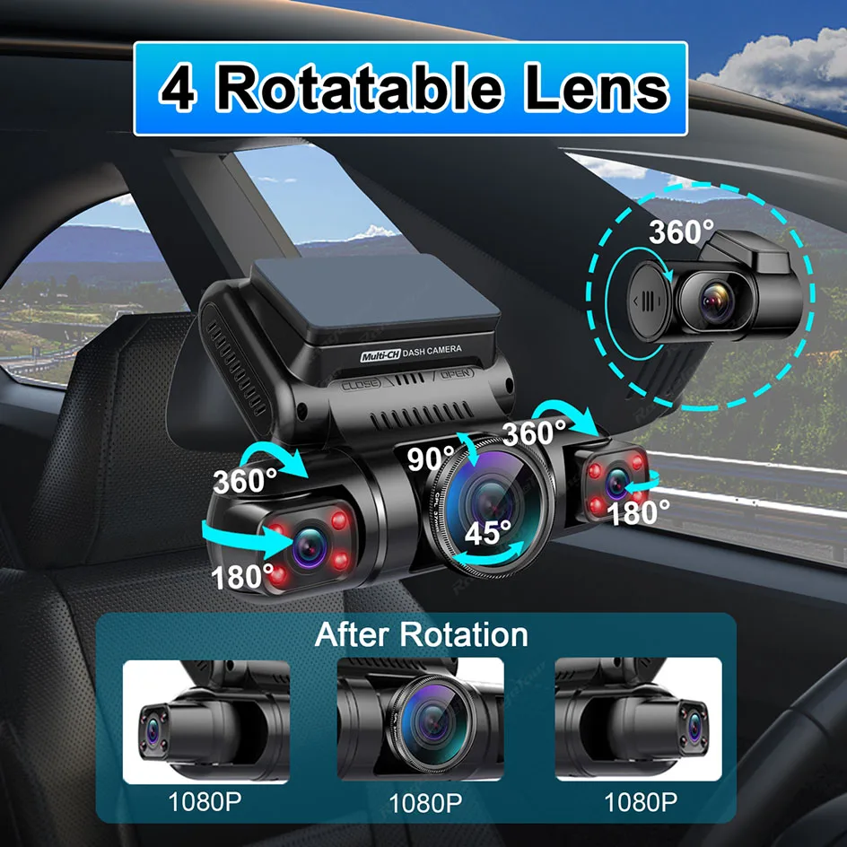Dashcam KIMISS WiFi Full HD 1080P Con Visione Notturna E Sensore G Integrato