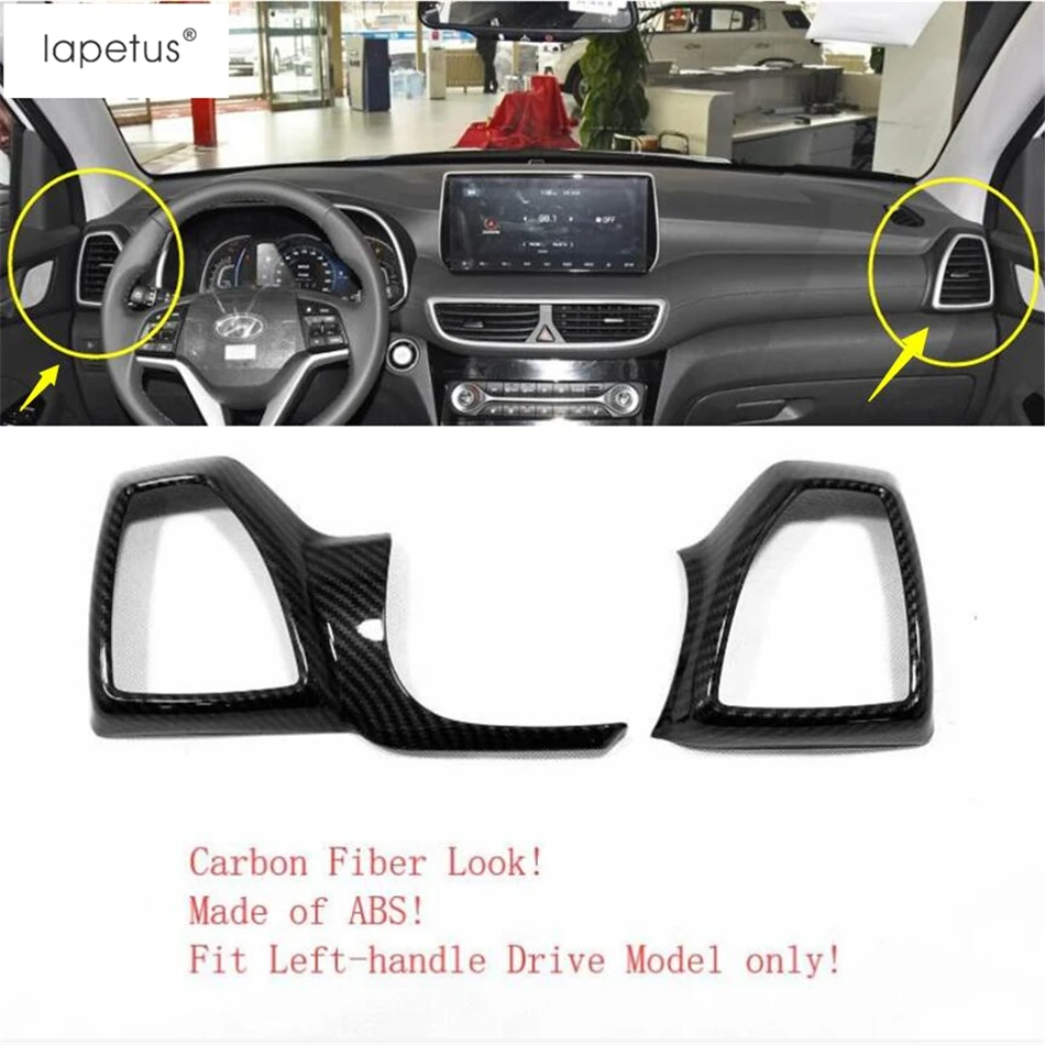 

Lapetus Accessories For Hyundai Tucson 2019 2020 Dashboard Air Condition AC Outlet Vent Molding Cover Kit Trim Carbon Fiber ABS