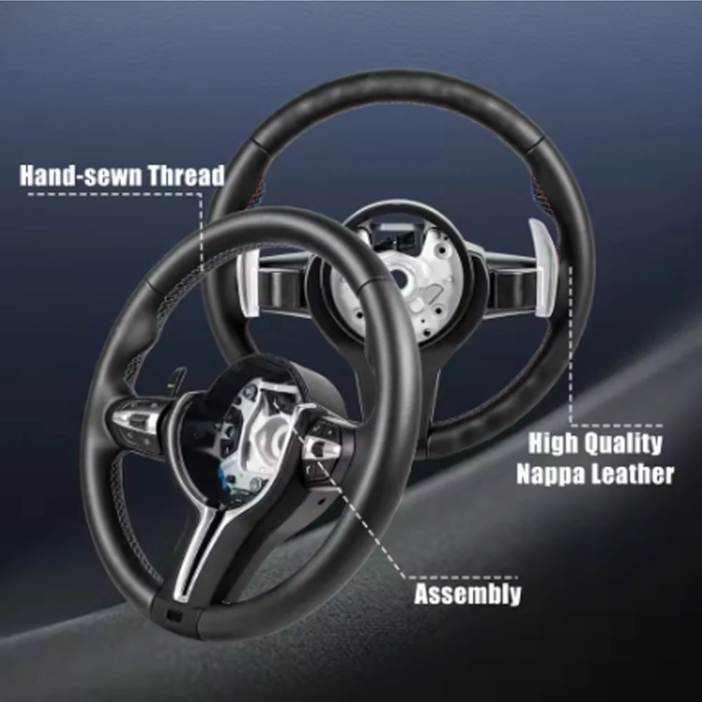 Car Leather Steering Wheel For BMW 1 3 5 7 Series X5 X6 F30 F31 F34 F10 F11 F07 F20 M3 M5 Sports Steering Car Accessories