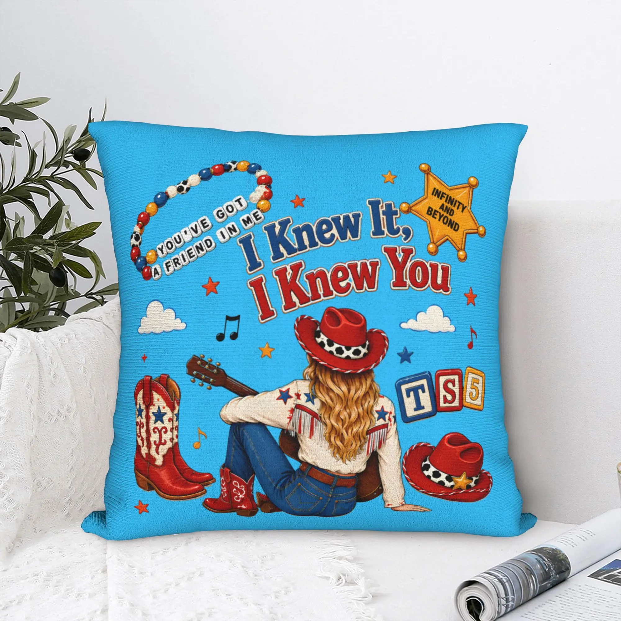 I Knew It I Knew You Friendship Tour  Pillowcase Cushion Cover Decorations  Western Cowgirl TS5 Pillow Case Cover Home Zippered