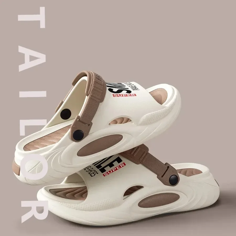 2025年新作 メンズ 厚底 サンダル 夏 ビーチサンダル 浴室用 滑り止め スリッパ ソフトサンダル 超軽量 レターシューズ メンズ スリッパ サンダル